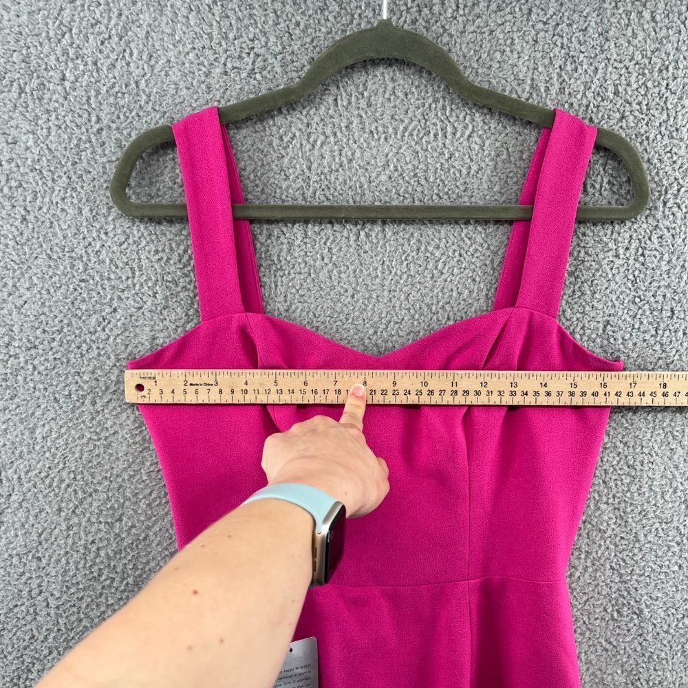 DRESS THE POPULATION Nicole Hot Pink Midi Sweetheart Dress Barbiecore NWT - Picture 4 of 12